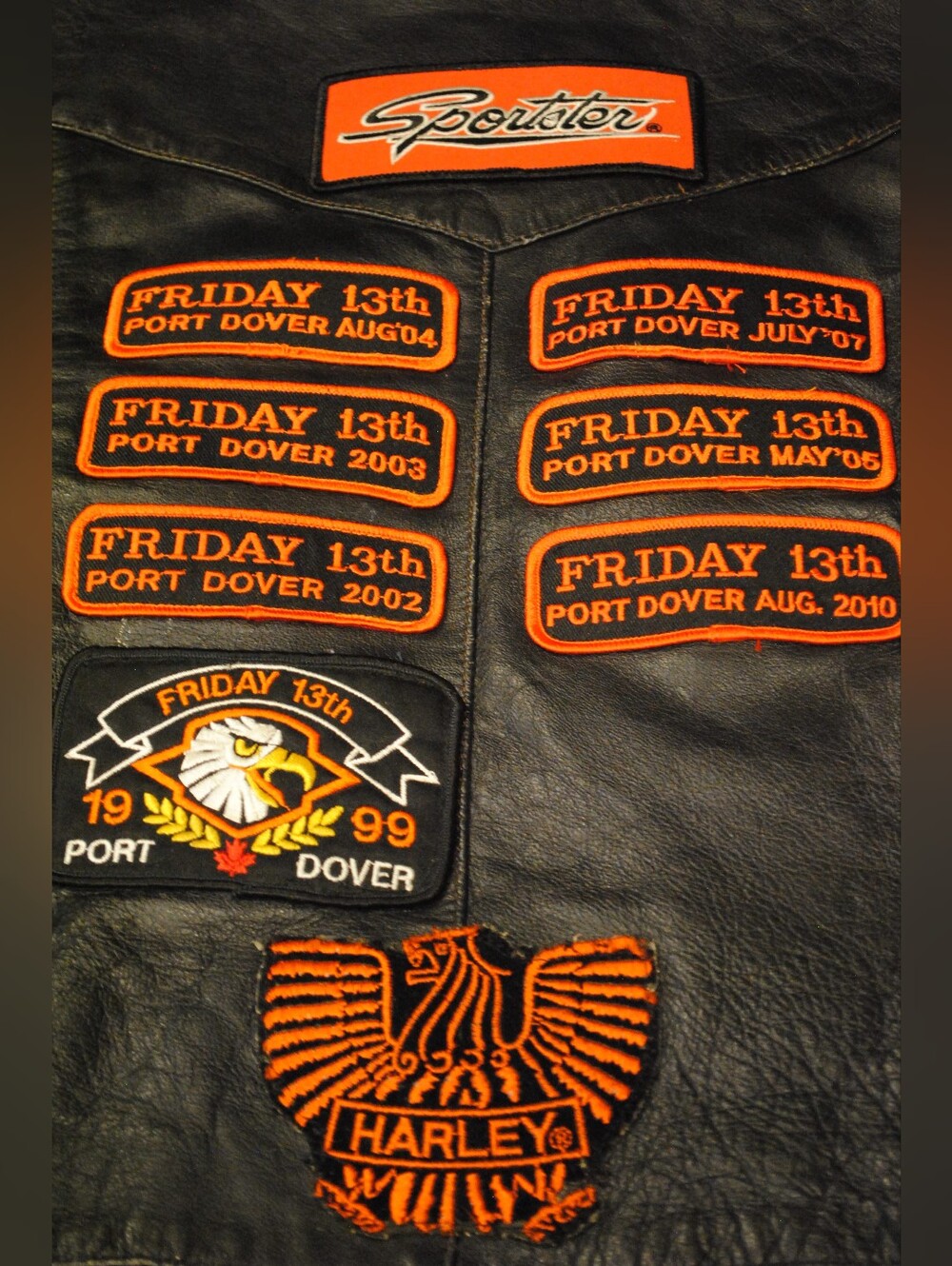 VTG 90s Harley-Davidson Leather Motorcycle Vest w/ Patches